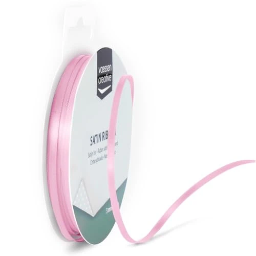 Offerta a tempo: Vaessen Creative Ribbon Lyon Wired Nastro di Raso, Rosa (Chiaro), 3 mm x 10 m - 0.00% da 4.98 € a 4.98 €