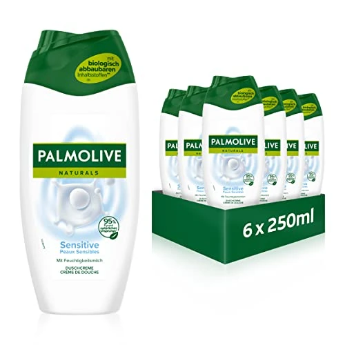 Offerta a tempo: Palmolive Naturals Sensitive - Gel doccia 6 x 250 ml, crema doccia con latte idratante - 24% da 16.23 € a 12.40 €