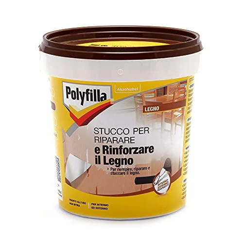Offerta a tempo: POLYFILLA STUCCO PER LEGNO, Ripara e rinforza il legno, Riempitivo per Interno ed Esterno, in Pasta GRIGIO CHIARO 1KG - 24% da 13.20 € a 9.99 €