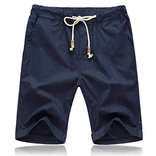 Offerta a tempo: JustSun Pantaloncini Uomo Shorts Lino Cotone Corti Pantaloncini Uomo con Tasche Estivi Blu Navy 3XL - 5% da 29.99 € a 28.49 €