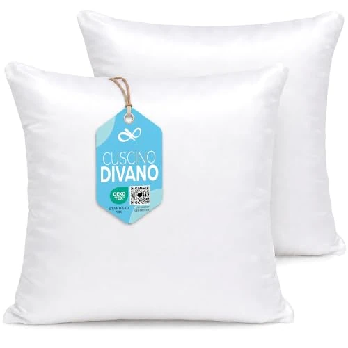 Offerta a tempo: Flowen Cuscini per Divano 50x50 Imbottitura Cuscini 2 pezzi Interno Decorativi Quadrati Morbidi con Federe in Poliestere Bianca Anallergici Antiacaro Arredo Casa Salotto Letto Lavabili - 0.00% da 18.99 € a 18.99 €