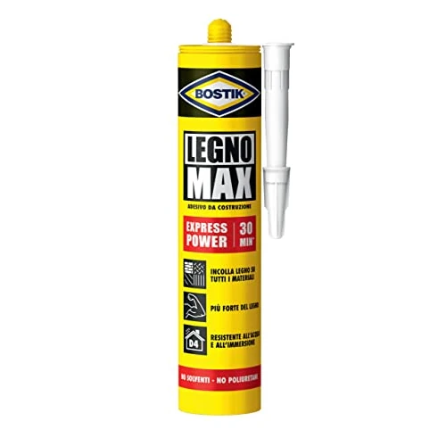 Offerta a tempo: Bostik Legno Max Express Power innovativo adesivo per incollare il legno, senza poliuretani, extra forte e impermeabile, Cartuccia 380g beige - 12% da 26.99 € a 23.75 €