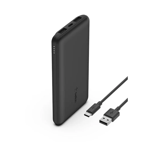 Oferta limitada: Belkin batería externa portátil de 10000mAh, cargador externo USB-C con 1 puerto USB-C y 2 puertos USB-A, power bank de 15 W, batería portátil para iPhone, Galaxy, Pixel, AirPods, iPad y otros - negra de 29.99 EUR a 17.97 EUR (ahorro 40%)