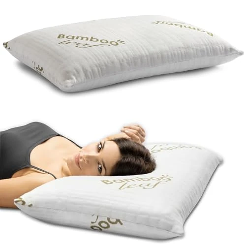 Offerta a tempo: Flowen Cuscino Cervicale Memory Foam per Dormire Ortopedico Aloe Vera Guanciale Letto Ideale per Supporto al Collo Ergonomico Traspirante Antirussamento Anallergico Federa in Bamboo Lavabile - 28% da 32.99 € a 23.61 €