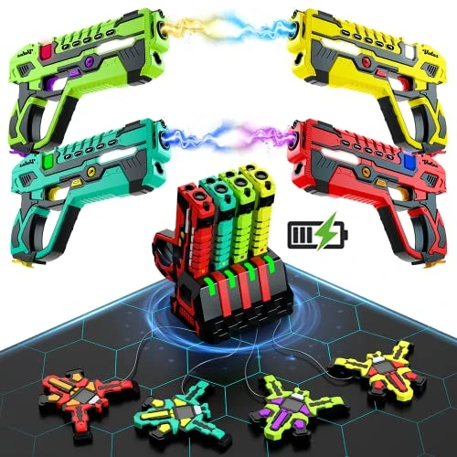 Zeitlich begrenztes Angebot: Wiederaufladbares Laser Tag Set 4 – VATOS Laser Tag mit 4er Set mit Westen | Infrarot Laser Tag Set Spiel für Kinder Teenager Erwachsene Familiengruppe Drinnen Draussenr Garten Aktivität von 169.99 € auf 144.49 € (15% Rabatt)