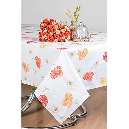 Offerta a tempo: ESSE HOME –Tovaglia PRIMAVERA ESTATE –Rettangolare-Quadrata–Rotonda–Ovale– Puro Cotone - MARTINA 403 (140x180, 4) - 26% da 18.80 € a 13.90 €