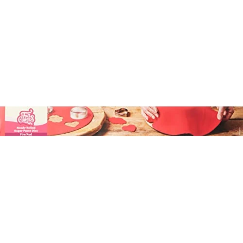 FunCakes Ausgerollte Rollfondant Disc Feuerrot: Köstliches Vanille-Aroma, bereits gerollt, einfach zu verwenden, perfekt für die Kuchendekoration, 430 g