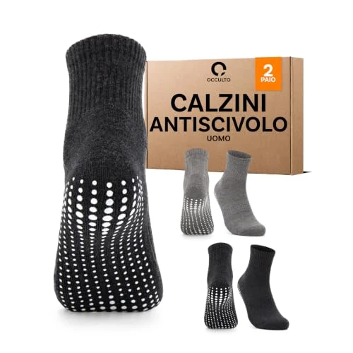 Offre limitée : Occulto Chaussettes Antidérapantes Homme lot de 2-4 (modèle: Andi) 2 Paires | Gris,noir 43-46 de 13.99 € à 13.99 € (0.00% de remise)