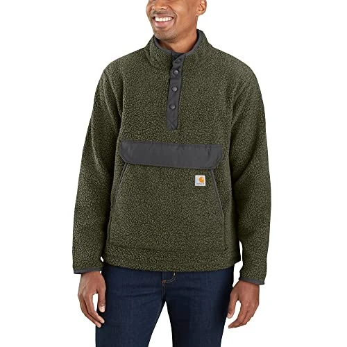 Carhartt Relaxed Fit Fleece Pullover, Chaqueta Polar Hombre, Basil Heather, M