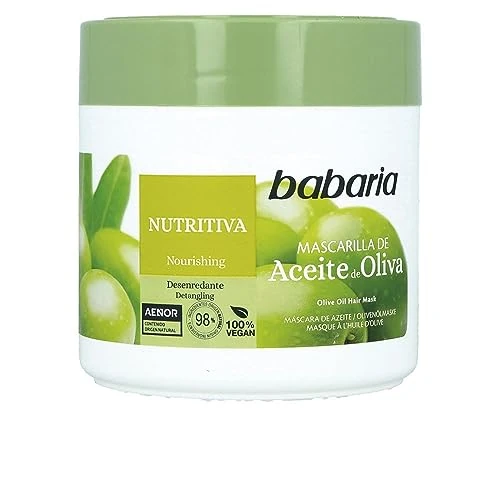 Offerta a tempo: Babaria - Maschera Capelli Secchi e Danneggiati con Olio d'Oliva | Nutrizione e riparazione | Capelli morbidi e gestibili | Proprietà ammorbidenti e protettive | Vegano | 400 ml - 62% da 8.88 € a 3.39 €