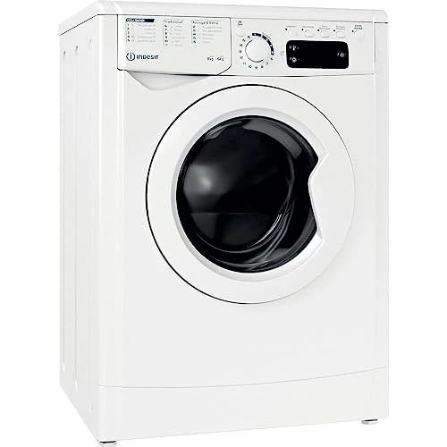 Indesit EWDE 861483 W IT N Waschtrockner 8 kg, Frontlader, freistehend, Schleuderdrehzahl 1400 Umdrehungen pro Minute, Breite 59,5 cm, Tiefe 53,5 cm, Höhe 85,0 cm, Energieklasse D, Weiß