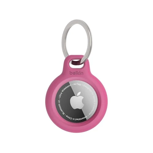 Offre limitee: Belkin Étui pour Apple AirTag avec Attache en Métal, Porte Clés, Protection Durable, Anti-rayure, Ouverture Facile et Rebords Surélevés, Idéal pour Chiens et Animaux de Compagnie, Bagages, etc., Rose de 13.99 EUR a 7.99 EUR (economie 43%)