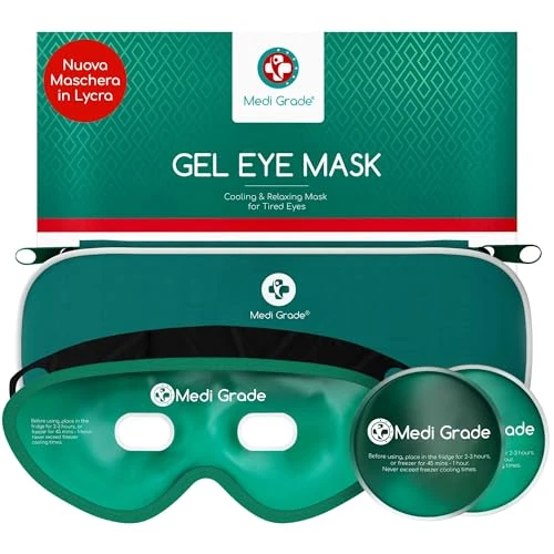 Offerta a tempo: Medi Grade Maschera Occhi Gel Freddo con 2 Cuscinetti per Occhi, Set Verde - 0.00% da 16.99 € a 16.99 €