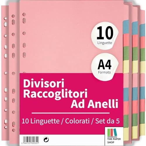 Limited-time offer: The Paper Shop File Dividers A4 10 Part - Coloured Write-On Index Tabs (5 Pack) | Folder Dividers for Ring Binders & Lever Arch Files | Subject Dividers for Home Office & School - 50 Sections from 19.99 £ to 16.14 £ (save 19%)