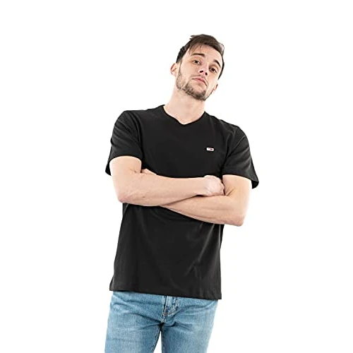 Offerta a tempo: Tommy Jeans Tjm Slim Jersey C Neck Ext Dm0Dm09598, Top in Maglia a Maniche Corte — 34% da 34,90 € a 22,89 €