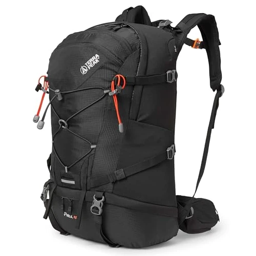 Offerta a tempo: Terra Peak® Zaino da Trekking 40 litri uomo donna nero FLEX 40 GRANDE - Zaino da escursionismo, viaggio sportivo e montagna da esterno ergonomico e impermeabile per Hiking e escursioni, traspirante - 0.00% da 104.99 € a 104.99 €