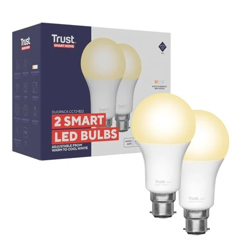 Offerta a tempo: Trust B22 Lampadina Smart LED, Luce Bianca Fredda e Calda, 2 Pezzi - 0.00% da 15.49 € a 15.49 €