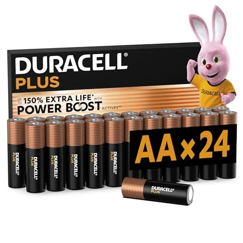 Limited-time offer: DURACELL Plus AA Batteries (24 Pack) – Alkaline Batteries 1.5V – Up to 150% Extra Life with POWER BOOST Actives– Reliability For Everyday Devices – 0% Plastic Packaging – 10-Year Storage - MN1500 from 20.99 GBP to 15.55 GBP (save 26%)