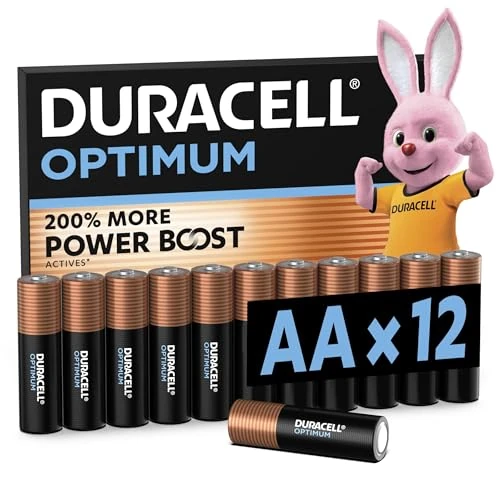 Limited-time offer: DURACELL Optimum AA Batteries (12 Pack) – Alkaline Batteries 1.5V – 200% More Power Boost Actives – Meets Demands Of Modern Devices – 100% Recyclable, 0% Plastic Packaging – MX1500 from 13.50 GBP to 9.99 GBP (save 26%)