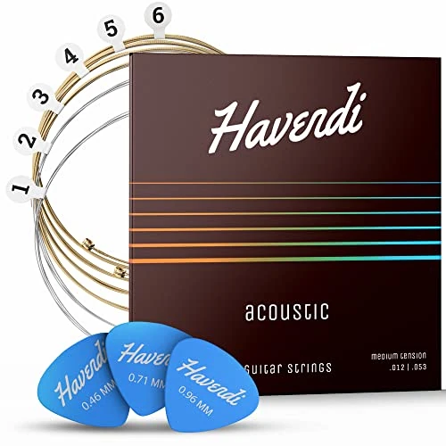 Limited-time offer: HAVENDI® Acoustic Guitar Strings with Phosphor Bronze Coating I Brilliant Sound Quality I Includes 3 Picks from 10.90 £ to 9.99 £ (save 8%)