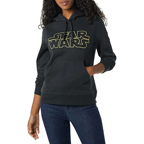 Amazon Essentials Disney | Marvel | Star Wars | Princess Sudaderas de Forro Polar con Capucha (Disponible en Tallas Grandes) Mujer, Logotipo De Star Wars, L
