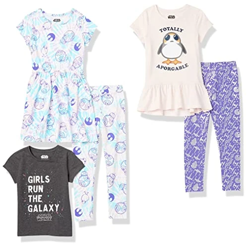 Amazon Essentials Disney | Marvel | Star Wars | Frozen | Princess Ensembles de vêtements à coordonner à volonté Fille, Lot de 5, Star Wars/Pingouin, 3 Ans