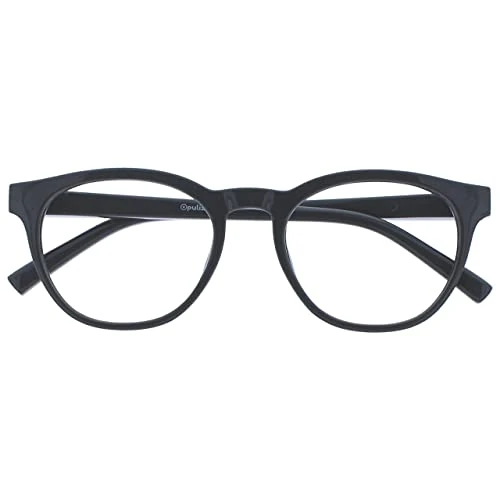OPULIZE Blu Gafas de Lectura con Bloqueo de Luz Azul Montura Redonda Bisagras de Muelle Mejoran el Sueño Ordenador Gaming Antirreflejante Hombre Mujer B5
