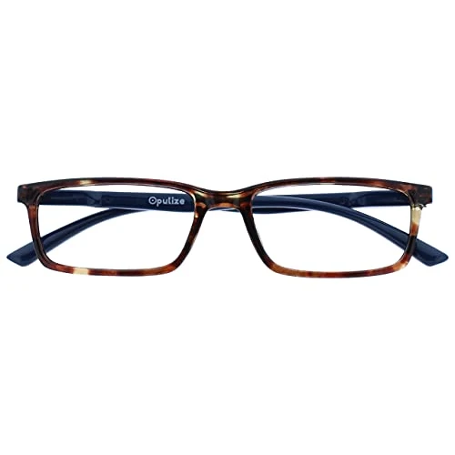 Offerta a tempo: OPULIZE See - Occhiali da Lettura Filtro Luce Blu Montatura Stretta Cerniere a Molla Migliorano il Sonno Gaming Computer Anti Riflesso Marrone Tartarugato Uomo Donna B9-2+2.00 - 14% da 11.00 € a 9.45 €