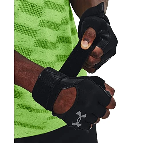 Under Armour M WEIGHTLIFTING GLOVES - Half Finger - Gloves - Black/Black/Pitch Gray - Size: MD