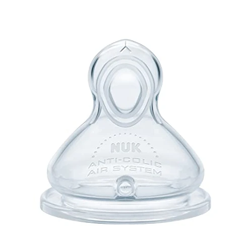 Offerta a tempo: Nuk First Choice+ Flow Control, ciuccio per biberon, 6-18 mesi, valvola anticolica, senza BPA, 2 pezzi - 67% da 7.49 € a 2.49 €