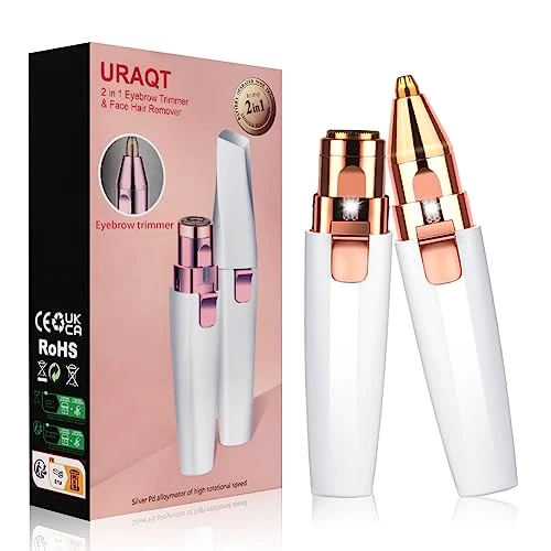 Offre limitée : URAQT Épilateur Électrique Femme, 2 en 1 Rasoir Électrique, Bikini Styler, USB rechargeable avec Lumière LED Intégrée pour Epilation Sourcil Visage Lèvres Bikini Bras de 11.99 EUR à 11.99 EUR (remise 0%)