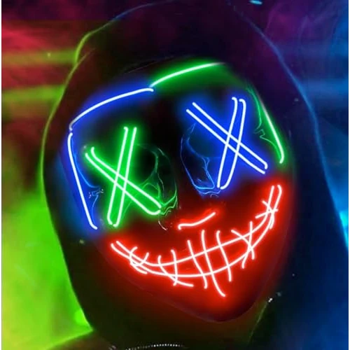 Offerta a tempo: TK Gruppe Timo Klingler Maschera horror a LED - come da Purge incl. 3 effetti di luce — 15% da 11,99 € a 10,18 €