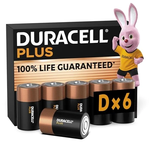 Duracell Plus D-batterijen (6 stuks) - 1,5V-alkaline batterijen - 100% levensduurgarantie - Betrouwbaar voor dagelijks gebruikte apparaten - 0% plastic verpakking - 10 jaar te bewaren - LR20 MN1300