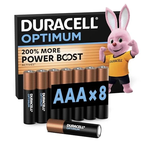 Duracell Optimum pilas alcalinas AAA de 1,5 V (paquete de 8), LR03 MX2400