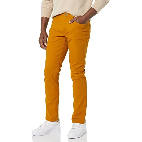 Limited-time offer: Amazon Essentials Men's 5-Pocket Stretch Twill Casual Pants, Gold, 33W x 29L from $28.70 to $7.20 (save 74.91%)