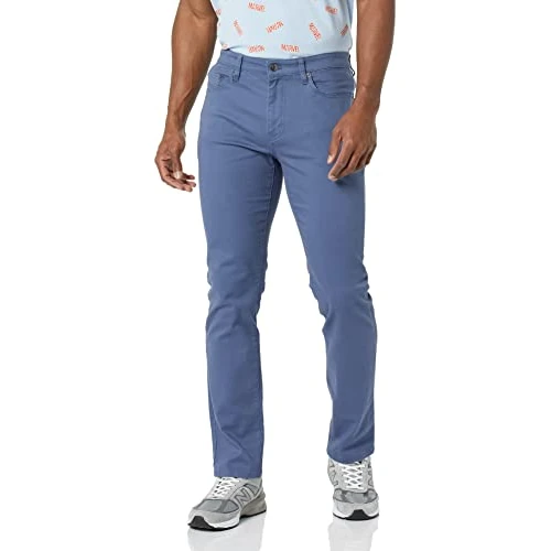Amazon Essentials Pantalón de Sarga Elástico con 5 Bolsillos y Ajuste Entallado Hombre, Añil, 38W / 32L