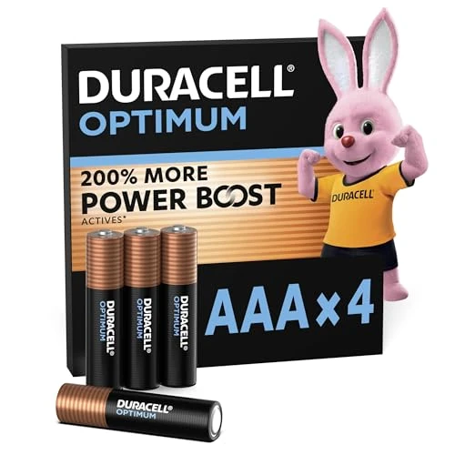 Zeitlich begrenztes Angebot: DURACELL Optimum AAA-Batterien (4er-Pack) – Alkaline-Batterien 1,5 V von 7.99 € auf 6.60 € (17% Rabatt)