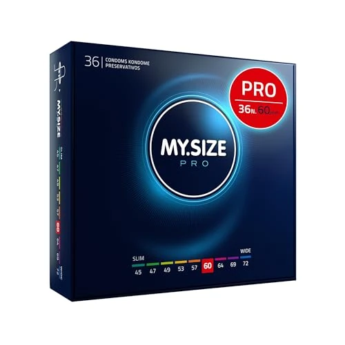 Offre limitee: MY.SIZE PRO 36 Préservatifs ÉLITE, taille 5, 60 mm, XXL - Latex Vytex de haute pureté, facile à ouvrir, 9 tailles différentes de 34.95 EUR a 19.99 EUR (economie 43%)