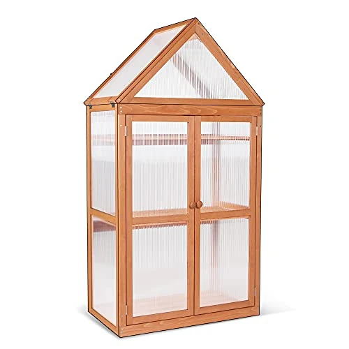 Offerta a tempo: MCombo Serra a 3 Livelli, Piantana per Piante e Pomodori, Serra da Giardino, Altezza Regolabile, Apribile, 0800, in Legno e Policarbonato - 0.00% da 169.99 € a 169.99 €
