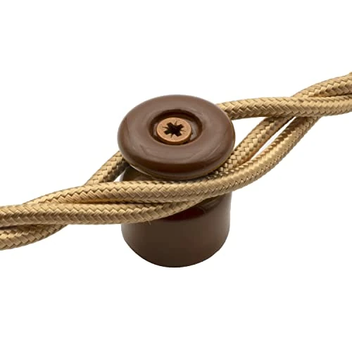 Offerta a tempo: Amarcords - Fermacavo con viti e tasselli. 10 isolatori vintage in porcellana di colore MARRONE per installazioni di cavi treccia a parete. - 0.00% da 13.90 € a 13.90 €