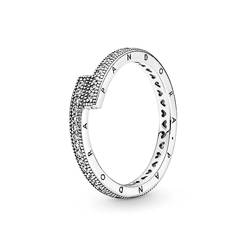 Limited-time offer: Pandora Signature Sparkling Overlapping sterling silver ring with clear cubic zirconia, 56 from 67.34 £ to 58.64 £ (save 12.92%)