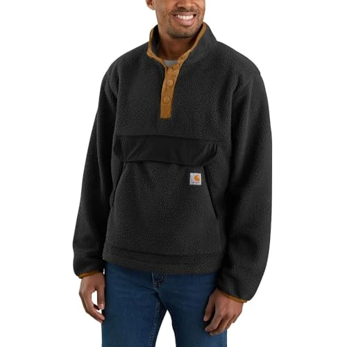 Carhartt Men's Relaxed Fit Fleece Pullover, Black, X-Large