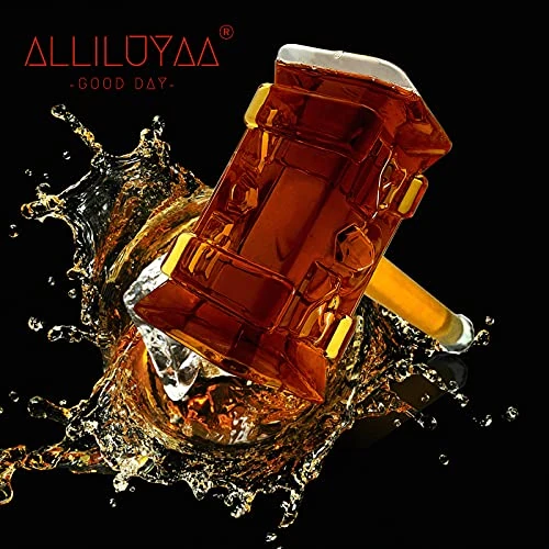 Offerta a tempo: ALLILUYAA Thors Martello Bottiglie Whisky,personalità Decantatore Whisky,Decanter a Martello di Vetro con Bella Confezione Regalo Chiusura Ermetica Ideale per la Creazione di Vodka(400 ml) - 38% da 31.99 € a 19.99 €