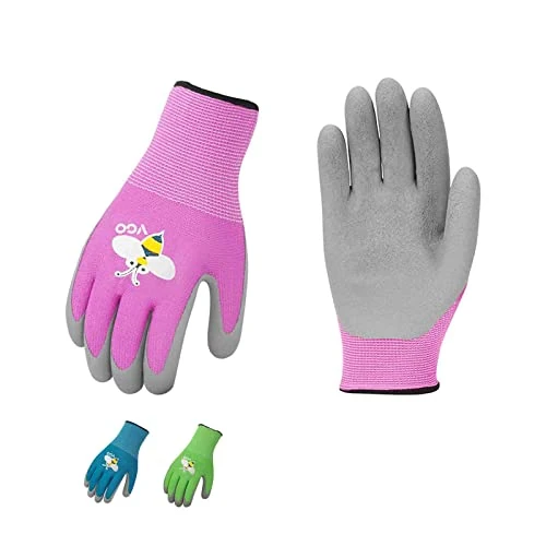 Offerta a tempo: Vgo... 3 paia guanti da giardinaggio in gomma bambini 3-9 (KID-RB6013,XXS) | lattice,traspirante,lavori di giardino neonati,presa palmo,facile da pulire,protezione dello sporco,piantagione,diserbo - 73.71% da 17.99 € a 4.73 €