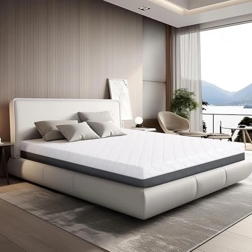 Queen-size Memory matras 100% Gemaakt in Italië | Medium Stijf Orthopedisch | Drukpuntontlastingssysteem | Hypoallergeen, Antibacterieel en anti-mijt | Hoog ademend vermogen | 160 x 190