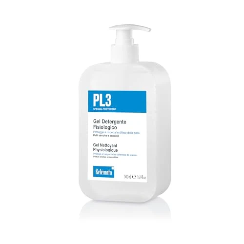 Offerta a tempo: KELEMATA PL3 Gel Detergente Fisiologico 500ml con Acido Ialuronico e Ceramidi, Igiene Viso Corpo e Mani per Pelle Secca e Sensibile, Senza Sapone SLES e Profumo, Per Tutta la Famiglia - 0.00% da 11.15 € a 11.15 €