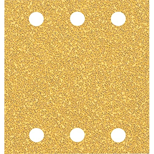 Bosch Professional 10x Carte abrasive Expert C470 con 6 fori (per Legno duro, Vernice su legno, 115x107 mm, Grana 40, accessorio Levigatrice orbitale)