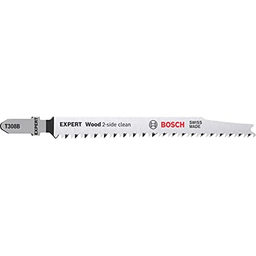 Offerta a tempo: Bosch 3x Lama per seghetto alternativo EXPERT Wood 2-side clean T308B | per Pannello per mobili in legno massiccio, Compensato, Lunghezza 117 mm, Professional Accessorio Seghetto alternativo - 39% da 11.71 € a 7.19 €