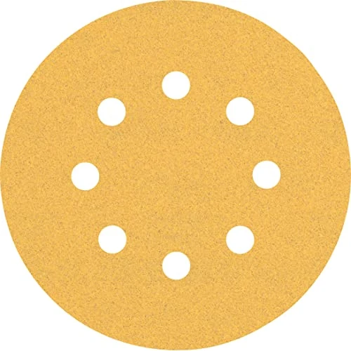 Bosch 5x Papiery ścierne EXPERT C470 z 8 otworami (do Farba na drewnie, Twarde drewno, Ø 125 mm, Ziarnistość 100, Professional Akcesoria Szlifierka mimośrodowa, Szlifierka oscylacyjna)