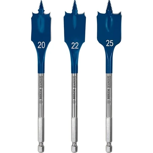Bosch 3x EXPERT Self Cut Speed Flachfräsbohrer-Sets (für Weichholz, Spanplatte, Ø 20-25 mm, Professional Zubehör Bohrmaschine/Schrauber)